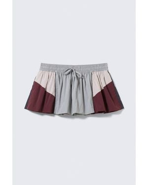 Monki Colourblock A-Line Nylon Mini Skirt - Green