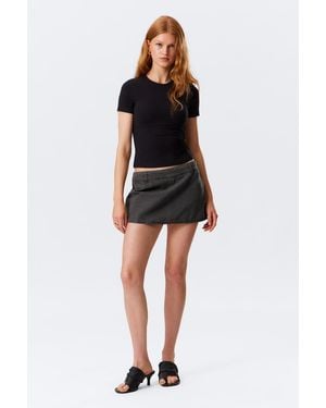Weekday Low Waist Mini Skirt - Black