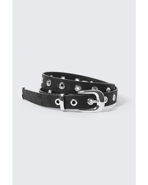 Weekday Metal Eyelet Faux Leather Belt - Black