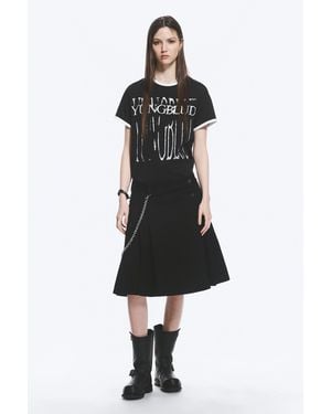 Weekday Yungblud Mid Rise Denim Kilt - Black