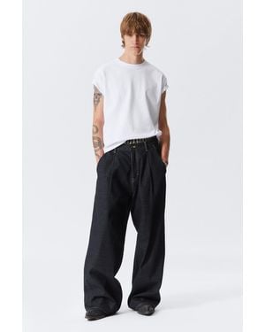 Weekday Pleated Loose Baggy Leg Jeans - White