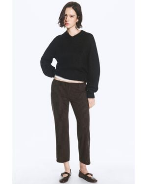 Weekday Low-Rise Cropped Bootcut Suit Trousers - Black