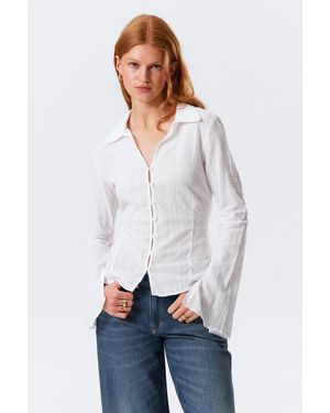 Weekday Slim Fit Textured Blouse - White