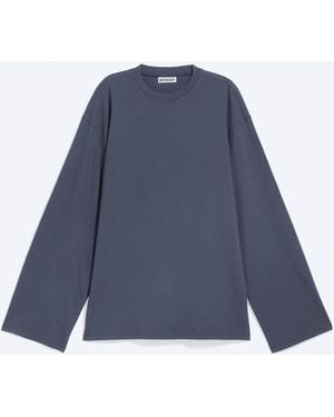 Weekday Oversized-T-Shirt Mit Langen Ärmeln - Blau
