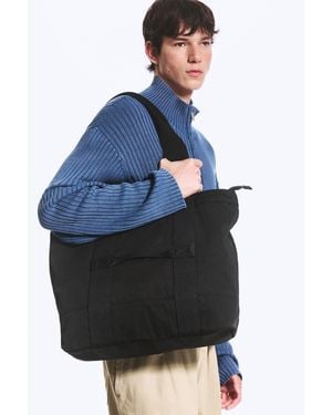 Weekday Large Canvas Tote Bag - Blue