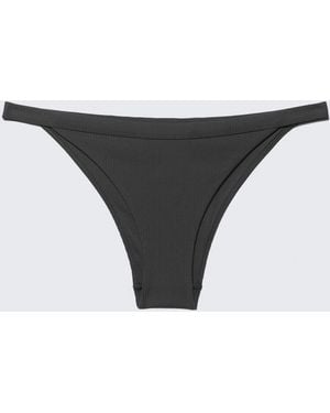 Weekday Low Rise Ribbed Brazilian Bikini Bottoms - Grey