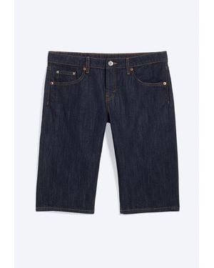 Weekday Atom Low Rise Regular Knee-Length Denim Shorts - Blue