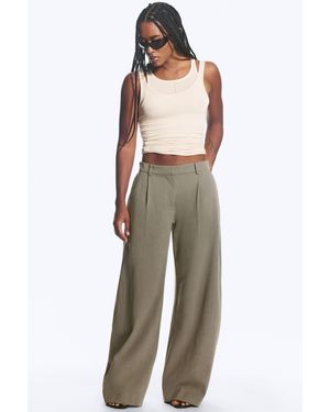 Weekday Low Waist Wide Suiting Trousers - Green
