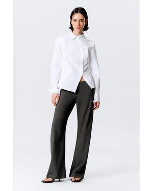 Weekday Low Rise Side-Zip Suiting Trousers - White