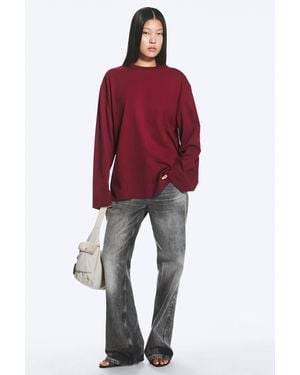 Weekday Oversized-T-Shirt Mit Langen Ärmeln - Rot