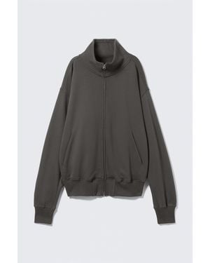 Weekday Heavyweight Funnel Neck Zip Jumper - Black