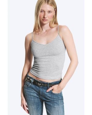 Weekday Slim V-Neck Cotton Singlet - Grey