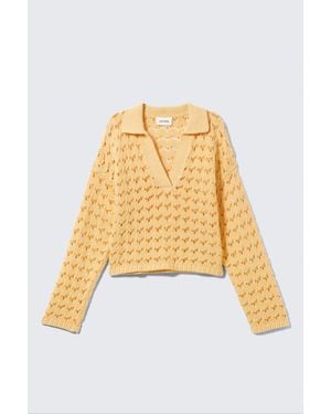 Weekday Loose Open-Knit Jumper - Yellow