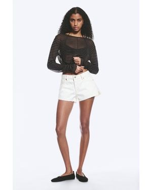 Weekday Bite Low Rise Mini Denim Shorts - Black