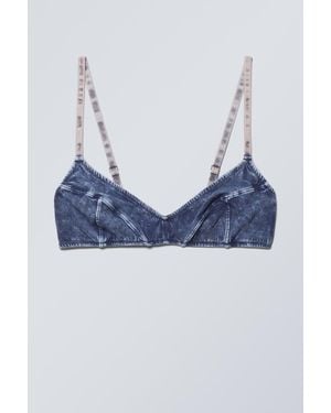 Weekday BH aus gewaschener Baumwolle Miley - Blau