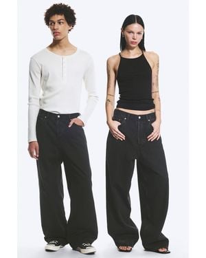 Weekday Astro Mid Rise Loose Baggy Jeans - Black