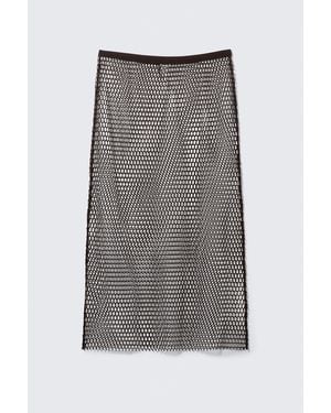 Weekday Mesh Midi Skirt - Black