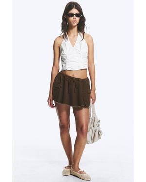 Monki Utility Twill Mini Skirt - Brown