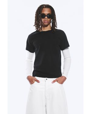 Weekday Shrunken Double Layered T-Shirt - Black