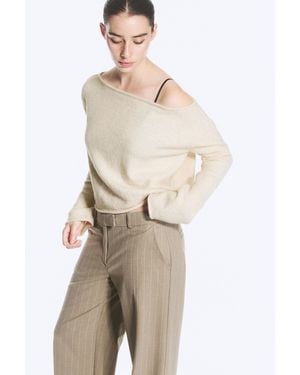Monki Loose Fit Rolled Hem Jumper - White