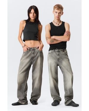 Weekday Galaxy Mid Rise Loose Straight Leg Jeans - Grey