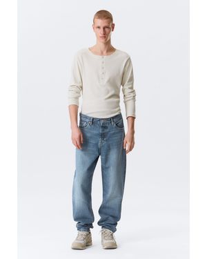Weekday Ray Mid Waist Relaxed Tapered Leg Jeans - Blau