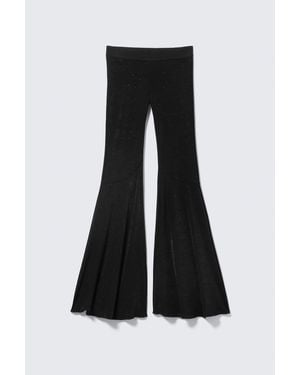 Monki Flared Rhinestone Trousers - Blue