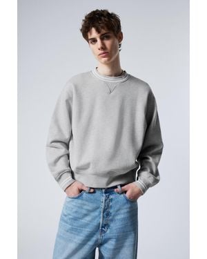 Weekday Cropped Cotton Fleece Sweatshirt - Grey