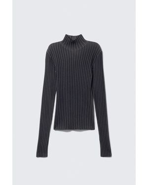 Weekday Ribbed Fitted Turtleneck - Black