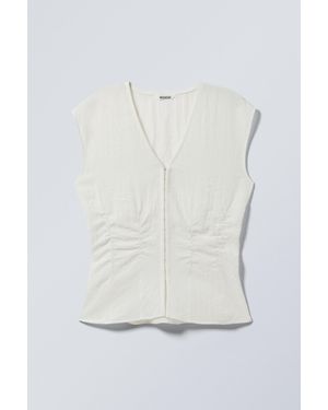 Weekday Sleeveless Crinkle Top - Grey