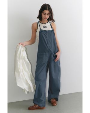 Monki Jeans-Latzhose Mit Bindeverschluss - Blau