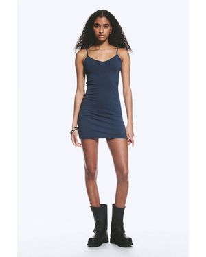 Weekday V-Neck Jersey Mini Dress - Blue