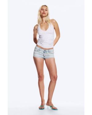 Cheap Monday Booty Bei Low Rise Mini Denim Shorts - Grey