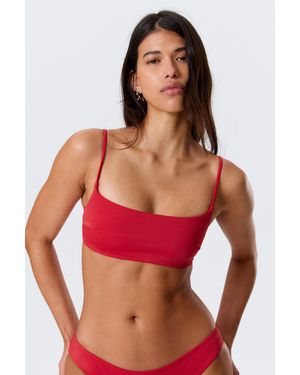 Weekday Scoop Neck Bikini Top - Red