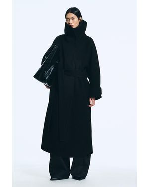 Weekday Long Funnel Neck Wool Coat - Blue