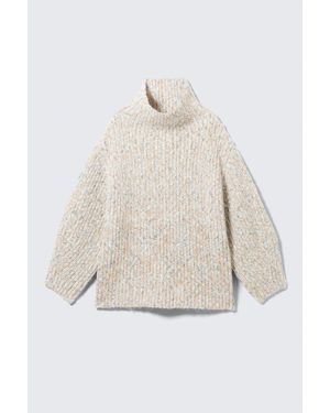 Monki Oversized Strickpullover Mit Rollkragen - Weiß