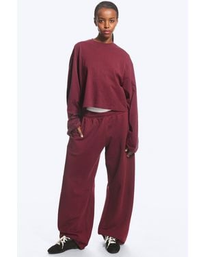 Weekday Mid-Rise Heavyweight Barrel Joggers - Red