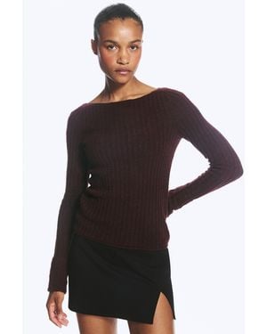 Monki Gerippter Strickpullover - Schwarz