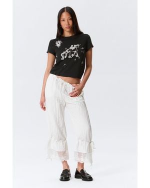 Monki Rosabel Printed Baby Tee - Black