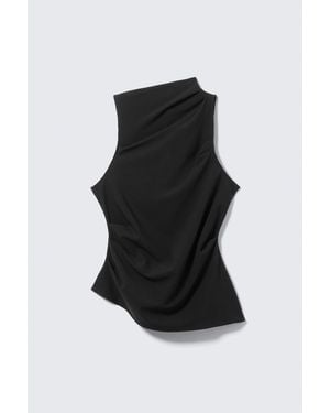 Weekday Asymmetric Sleeveless Suiting Top - Black