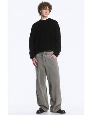Weekday Oversized Strickpullover Aus Baumwolle Mit Grafik - Schwarz