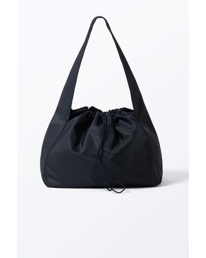 Monki Large Rectangular Drawstring Shoulder Bag - Black