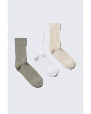 Weekday 3-Pack Selma Socks - White