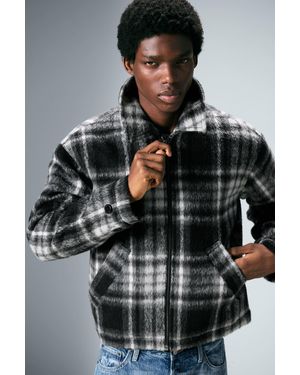 Weekday Relaxed Wool-Blend Zip Jacket - Black