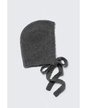 Monki Tied Knit Bonnet - Black