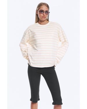 Monki Long-Sleeved Cotton T-Shirt - White