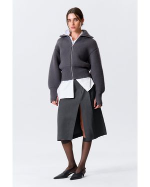 Weekday Fitted Turtleneck Wool Jumper - Blue