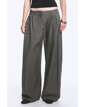 Weekday Low Rise Wide Leg Pleated Trousers - Blue