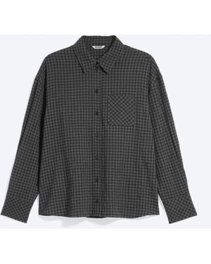 Weekday Oversized Long-Sleeved Cotton Shirt - Black