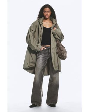 Weekday Oversized Funnel-Neck Canvas Parka - Multicolour